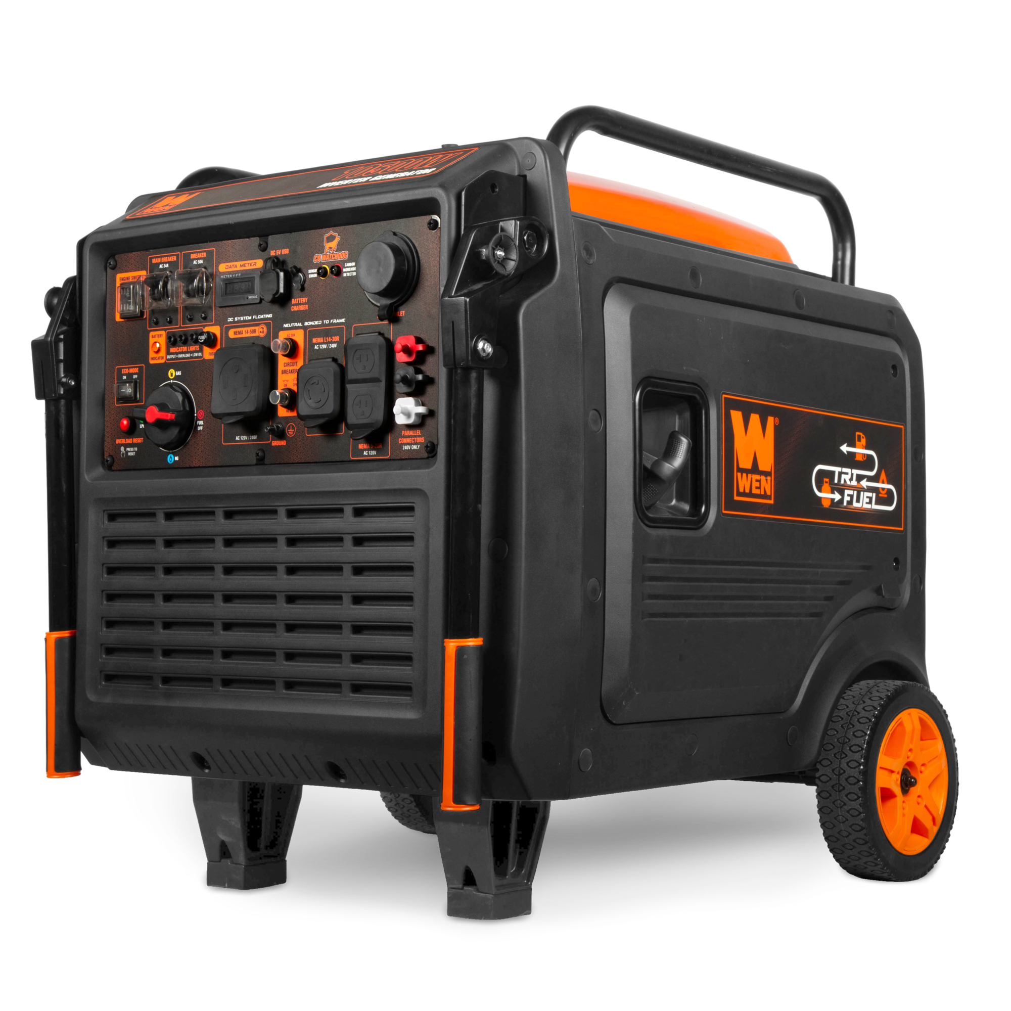 WEN Tri-Fuel Super Quiet Inverter Generator — 10,500 Watts, 550cc Engine, Electric Start, CO Watchdog, Model# TF1050iX